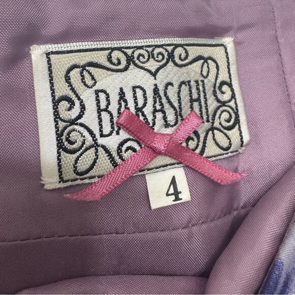 Yoana Baraschi Anthropologie Floral Pencil Skirt Size 4 Purple Blue Midi Retro - Picture 4 of 8